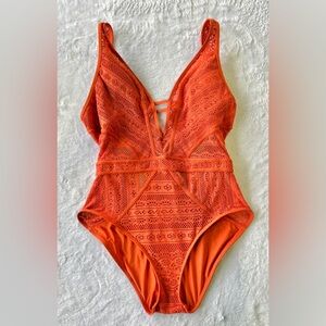 Elegant One-Piece Swimsuit by Becca, Size L